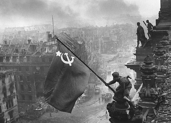Raising a Flag over the Reichstag by Yevgeny Khaldei, restored by Adam Cuerden