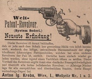 Revolver „System Sederl“ Werbung 1879