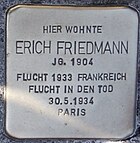 Stolperstein für Erich Friedmann