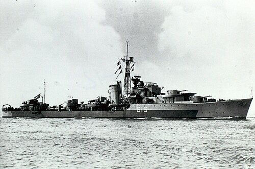 The Destroyer HNLMS Tjerk Hiddes under command of Willem Jan Kruys (1942)