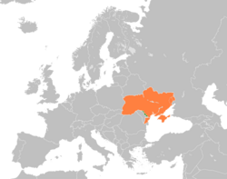 Map indicating locations of Transnistria and Ukraine