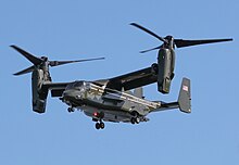 MV-22B provides logistical support U.S. Marine Corps MV-22B attached to the Presidential Helicopter Squadron (HMX-1).jpg