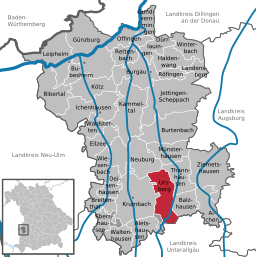 Läget för Ursberg i Landkreis Günzburg