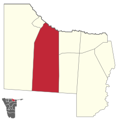 Karte Tondoro (Wahlkreis) in Namibia