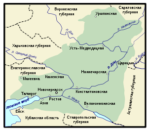 Область Войска Донского на карте