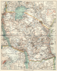 Karte Deutsch-Ostafrikas zu Beginn des Maji-Maji-Krieges, 1905