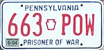 Номерной знак Пенсильвании 1987 года выпуска 663-POW.jpg