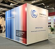 20191206 Warming stripes at COP25 - John Englart flickr - composite.jpg