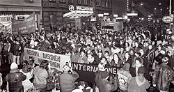 Demonstrasjoner i Stora Södergatan i Lund i 1991