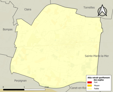 Carte des zones d'aléa retrait-gonflement des argiles.