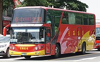 紅色外型的客運公車，就是臺西客運