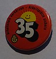 Abzeichen/Button der Gewerkschaft HBV zur 35-Stunden-Woche 1984
