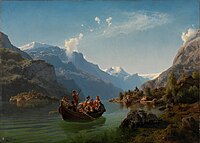 Swajźbowe drogowanje w Hardanger (1848), wobraz Adolpha Tidemanda (1814–1876) a Hansa Gude (1825–1903)