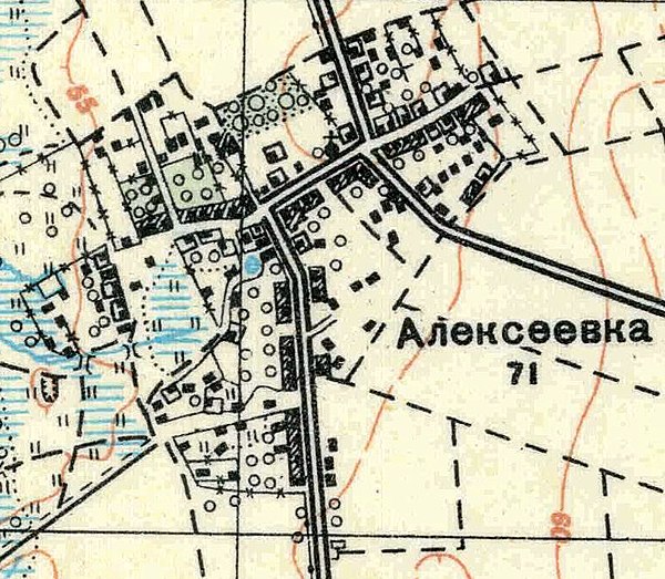 План деревни Алексеевка. 1930 год