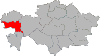 Атырауская область на карте