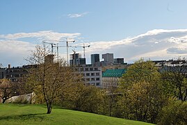 Barcode reiser seg over byen, mai 2010. Sett fra Enerhaugen Foto: Helge Høifødt