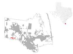 Location of Los Indios in Cameron County, Texas