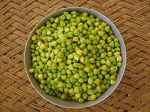 Fresh green seeds of pulse, for cooking purpose.