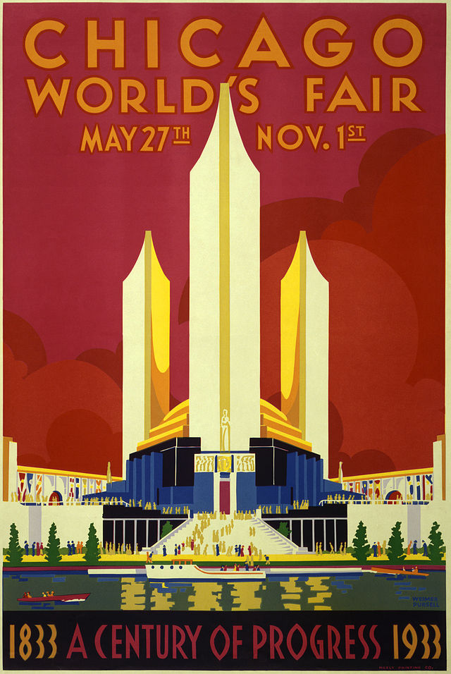 A promotional poster for the 1933 Chicago World's Fair