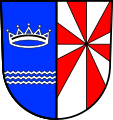 hinten von Silber und Rot achtfach geständert (Ständerung im Wappen von Oberdürenbach)