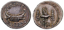 Marcus Antonius denariusa a III. légió sasával