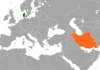 Location map for Denmark and Iran.