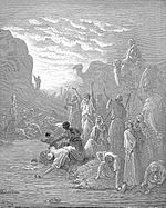 Доре Моисей ударяет по скале в Horeb.jpg