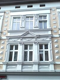 Detail of the facade after refurbishing