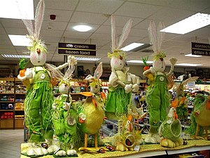 English: Easter bunnies, Omagh An early appear...