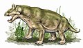 Representação do Estemmenosuchus uralensis.