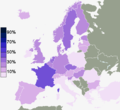 "Non credo in alcuna sorta di spirito, Dio o forza vitale" per paese basata sull'indagine Eurobarometro del 2010.