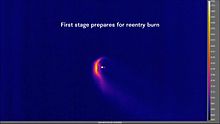 Файл: инфракрасное видео первого этапа пропульсивного спуска Falcon 9 Flight 13.ogv
