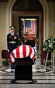 Former President Gerald R. Ford lies in repose in front of the House Chamber at the United States Capitol Building, Saturday, December 30, 2006.