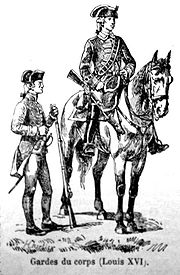 Représentation des gardes du corps sous Louis XVI
