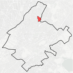Kaupungin kartta, jossa Gkráva korostettuna.