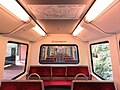 Interior of a refurbished train in August 2015