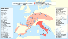 Homo Sapiens в Европе - карта распространения в магдалине-de.svg