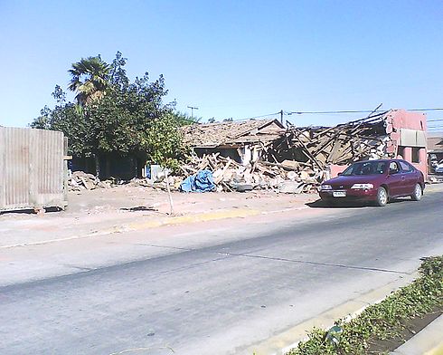 A house located on O'Higgins Avenue, Santa Cruz, Chile after the earthquake. Image: Diego Grez.