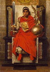 Emperor Honorius, as depicted by Jean-Paul Laurens in 1880 Jean-Paul Laurens - The Byzantine Emperor Honorius - 1880.jpg