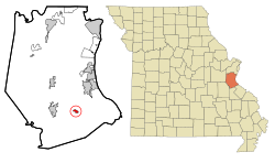 Location of Olympian Village, Missouri