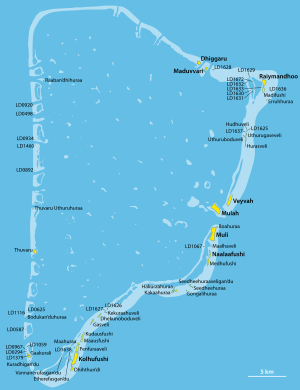 Kaart van het Mulaku-atol