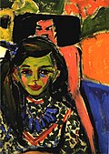 Fränzi davant d'una cadira tallada (1910), d'Ernst Ludwig Kirchner, Museu Thyssen-Bornemisza, Madrid.