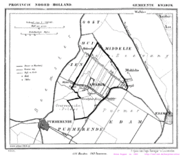 Kaart rond 1868