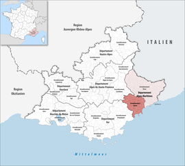 Location within the region Provence-Alpes-Côte d'Azur