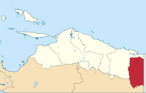 Peta genah Kabupatén Keerom ring Propinsi Papua