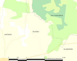 Mapa obce Vougrey