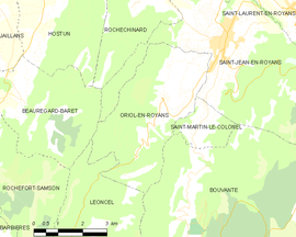 Mapa obce Oriol-en-Royans