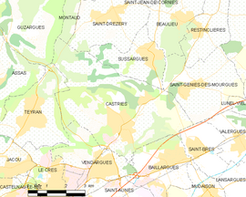Mapa obce Castries
