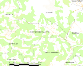 Mapa obce Saint-Cirq-Souillaguet