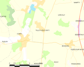 Mapa obce Tilloy-lès-Conty